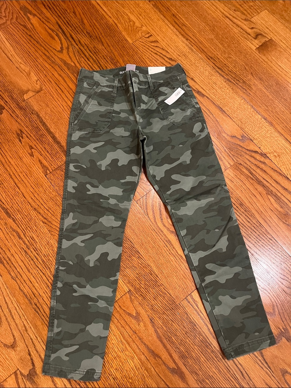Pixi Olive Green Camo Utility Pants women size 2 NWT